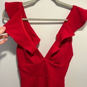 Lulus red jumpsuit, size XS